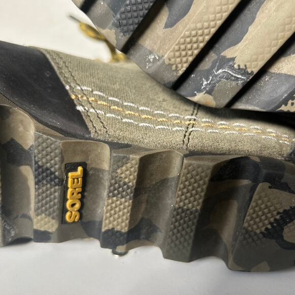 SOREL 1964 Premium Wedge Boots Army Green Camo Size 11 Gorpcore Utility Chic - Picture 10 of 11